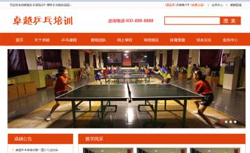 自貢黑羽網絡網頁制作案例-黑龍江卓越乒乓培訓